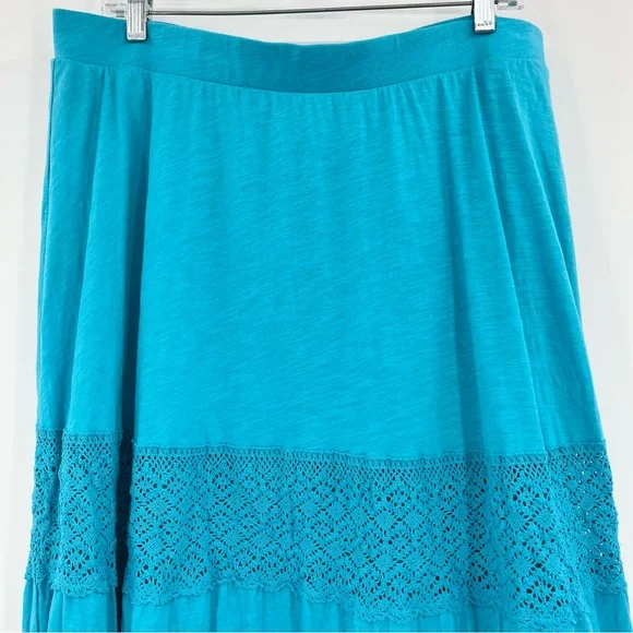 Lane Bryant Blue Knit Lace Maxi Skirt 14/16 - Picture 2 of 9